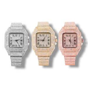 RELOJ DIAMANTADO ESTILO CARTIER